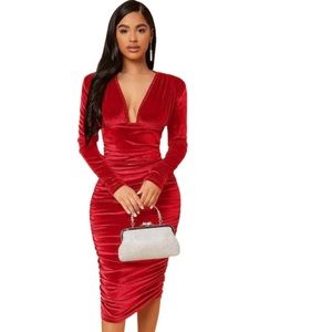 Velour bodycon dress